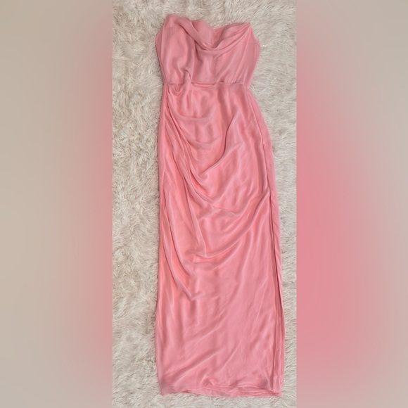NWOT HOUSE OF CB Adrienne Strapless Maxi Gown Dress in Pink Size XL a-c cup - Picture 3 of 9